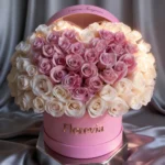 Cream And Pink Rose Buquet