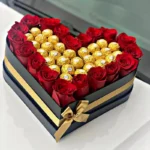 Enchanting Rose Heart with Ferrero Rocher Chocolate