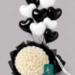 Black And White Rose Buquet